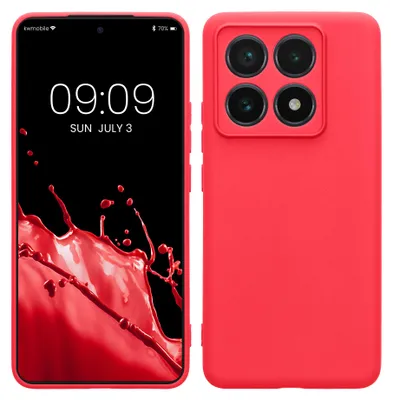 Produktbild von kwmobile Handyhülle für Xiaomi 14T Pro Hülle - weiches Handy Silikon Case - Schutzhülle Cover - Neon Pink