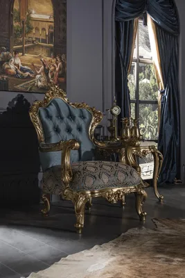 Obrázek produktu pro Křeslo modré Elegantní čalounění obývacího pokoje Látkový design Klasický krásný