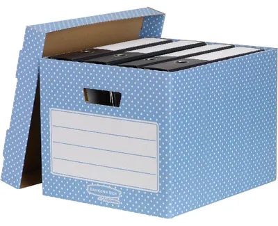 Produktbild von BankersBox Aufbewahrungsbox 29.2x33.5x40.4cm blau/weiß   4PK