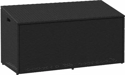 Obrázek produktu pro Zahradní úložný box černý 110 x 50 x 58 cm polyratan