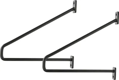 Produktbild von Natural Goods Berlin Regalhalter PRENZLBERG, Regalhalterung, Regalträger, Wandregal, Wandkonsole, Schwarz, für 250 mm Regalboden, 2 Stück
