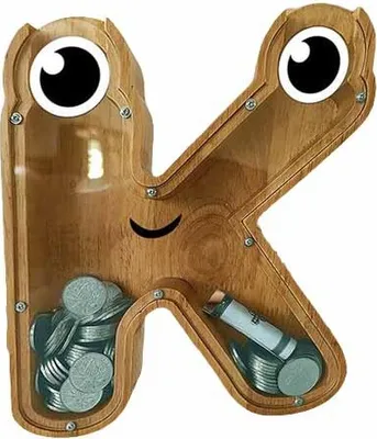 Obrázok produktu pre Pokladnička drevená - Písmenko K