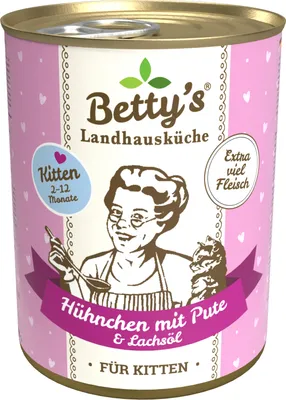 Produktbild von Bettys Landhausküche 6 x 400g Kitten Hühnchen&Pute Katzenfutter