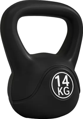 Produktbild von HOMCOM Kettlebell, 14 kg, Fitness-Kettlebell, gefüllt mit Sand, mit breitem, rutschfestem Griff für Übungen und Training zu Hause und im Fitnessstudio, 26 x 18 x 32 cm, Schwarz