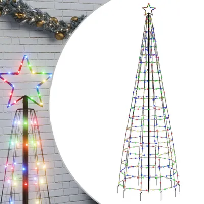 Imagen del producto de Árbol de Navidad LED con estacas para jardín, 570 LEDs, multicolor, 300 cm