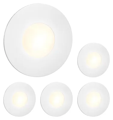 Produktbild von 5x LED-Fallenleuchte/Wandleuchte, rund, warmweiß
