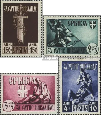 Produktbild von Briefmarken Serbien (Dt.Bes.2.WK.) 1943 Mi 86-89 (kompl.Ausg.) postfrisch Kriegsinvaliden
