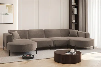 Produktbild von Wohnlandschaft U-Form Sofa VALENCIA XL in Stoff Quelle Braun