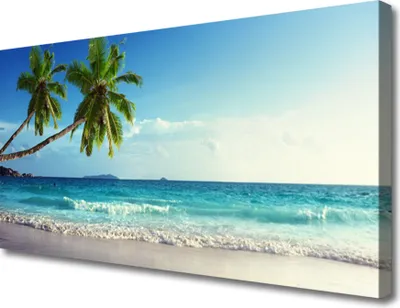 Produktbild von Tulup Leinwand-Bilder 100x50 Wandbild Canvas Kunstdruck Palmen Strand Meer Landschaft