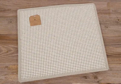 Produktbild von Sitz-Kissen 37x41 cm Landhaus-Stil beige kariert Baumwolle
