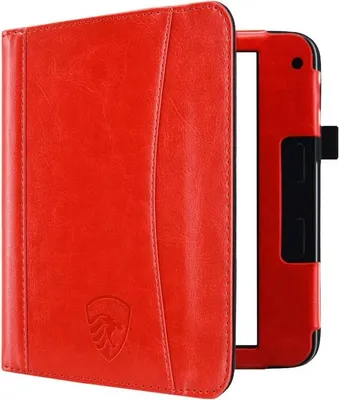 Produktbild von Dutch Shield - Luxe Case Hülle für das Tolino Vision 6 Ebook - Klapphülle Ereader Schutzhülle Cover Rot