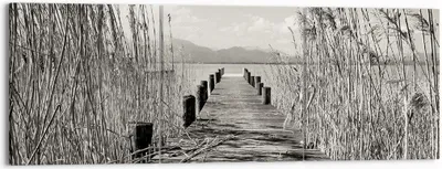 Produktbild von Bild auf Leinwand - Leinwandbild - 3 Teile - Brücke Pier Sepia - 150x50cm - Wand Bild - Wanddeko - Wandbilder - Leinwanddruck - Bilder - Wanddekoration - Leinwand bilder - Wandbild - CA150x50-4928