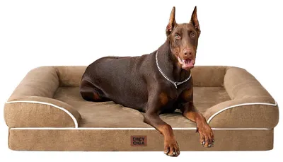 Produktbild von Orthopädisches Hundebett für große Hunde, 122x89cm, Kamel