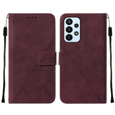 Image de Etui en cuir pour Samsung Galaxy A23 4G / 5G étui design avec embossage, porte-cartes et support rouge