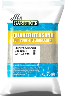 Produktbild von Mr. Gardener Quarzfiltersand 25 kg 0,4-0,8 mm Pool Quarzsand