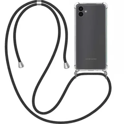 Image de Housse de portable adaptée au Samsung Galaxy A04
  avec chaîne de téléphone et pare-chocs - TPU Backcover antichoc avec bande -
  Smartphonica