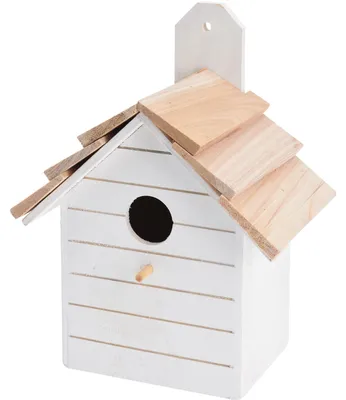 Produktbild von Vogelfutterhaus aus Holz weiß 22x16x11 cm Dekorativ Modern
