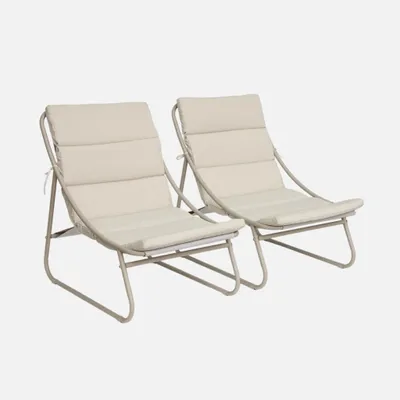 Immagine prodotto di Set 2 lettini prendisole in acciaio, Beige