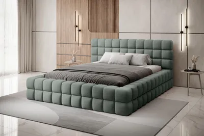Obrázek produktu pro Čalouněná postel s úložným prostorem 160x200 DELVIRO - zelená
