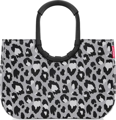 Immagine prodotto di Reisenthel Loopshopper L, borsa in tessuto, nero, bianco, alluminio, fantasia, a pois, 25 l