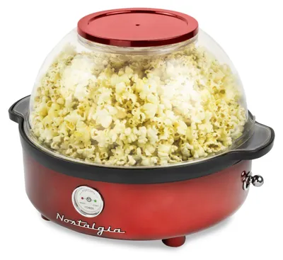 Productafbeelding van Nostalgische retro-popcornmachine met roerfunctie, 5,5 liter - Rood