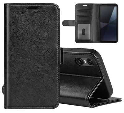 Productafbeelding van MobyDefend Hoesje - Geschikt voor Sony Xperia 10 VI  -  Wallet Book Case (Sluiting Achterkant) - Zwart