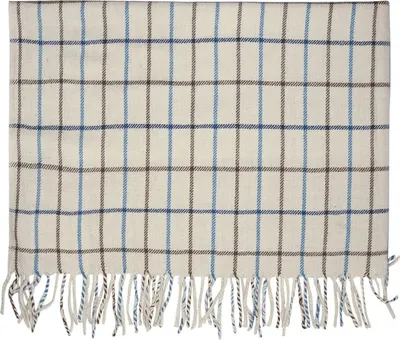 Produktbild von Greengate Decke LYLA Weiß Karo Muster Wolle 180x130 Tagesdecke Baumwolle Decke