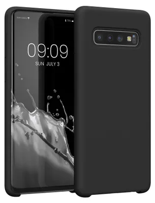 Produktbild von kwmobile Handyhülle für Samsung Galaxy S10 Hülle - Case Silikon - Kabelloses Laden - Schutzhülle Cover in Schwarz