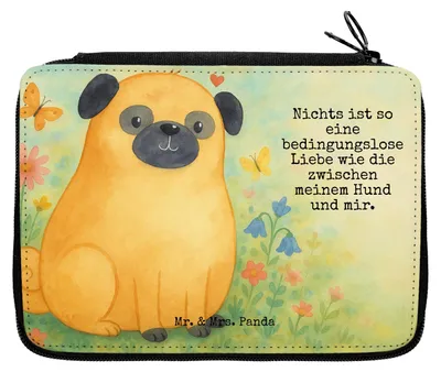 Produktbild von Mr. & Mrs. Panda Bleistiftetui Mops Design - Weiß - Geschenk, Hund, Etui, Liebe, für Stifte, Pure, Sprüche, Federmappe, Knuffig, Mäppchen, Federtasche