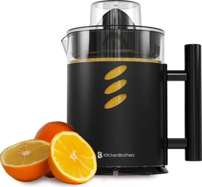 Produktbild von KitchenBrothers Zitruspresse - Manuell - Orangenpresse und Zitronenpresse - Mit Ausguss und Griff - 1L - Schwarz