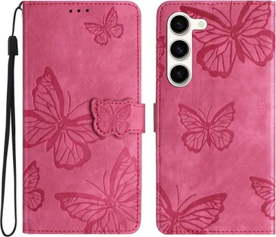 Produktbild von Samsung Galaxy S25 / S24 Hülle - Coverup Schmetterlinge Klapphülle - Rosa