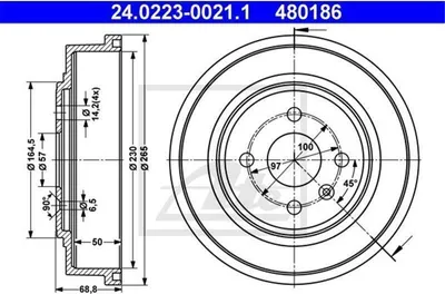 Produktbild von ATE Bremstrommel  24.0223-0021.1