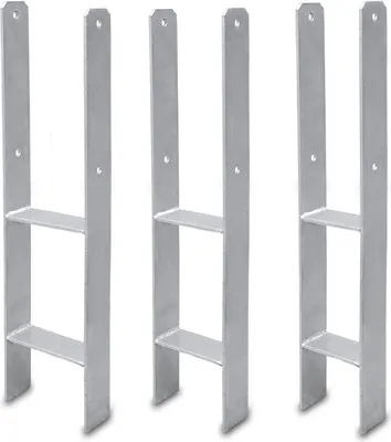 Produktbild von Jiubiaz 6x H-Anker Pfostenträger Gartenspielgeräte-Zubehör Verzinkter feuerverz Träger Zaun Pfostenanker 101MM