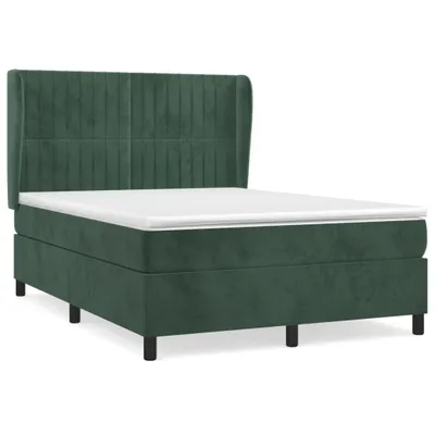 Produktbild von Boxspringbett mit Matratze Dunkelgrün 140x200 cm Samt