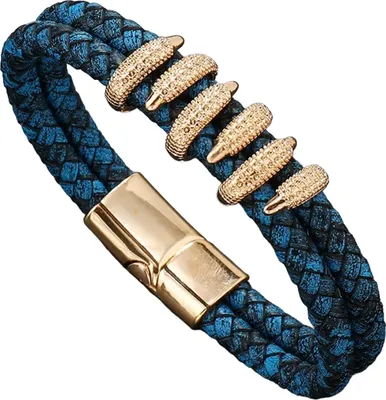 Image de Bracelet pour homme HA-33331 - Luxe Bleu / Or KP33331