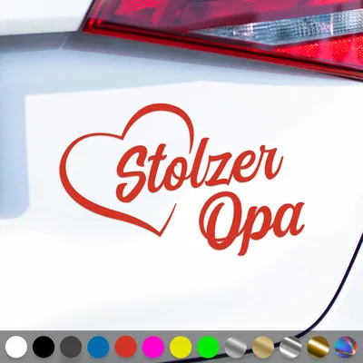 Produktbild von PantherPixel Stolzer Opa Aufkleber Großeltern Enkelkinder Sticker Auto Geschenkidee Farbe Rot