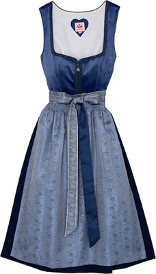 Produktbild von Spieth & Wensky Dirndl Diandra Midi-Dirndl Kleid 2-teiliges Trachtenkleid Rocklänge 60cm, Farbe:Blau, Größe:46/3XL