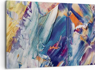 Produktbild von Bild auf Leinwand - Leinwandbild - 3 Teile - Die Farben Farbe Abstraktion - 105x70cm - Wand Bild - Wanddeko - Wandbilder - Leinwanddruck - Bilder - Wanddekoration - Leinwand bilder - CE105x70-5113