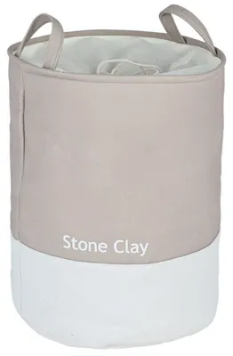 Produktbild von Estia Wäschetonne Wäschekorb Wäschesammler 48 L beige weiß Wäschetruhe aus Stoff