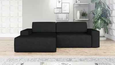 Produktbild von Ecksofa TOTI mit Schlaffunktion. Farbe: Schwarz