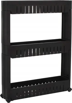 Produktbild von Küchenregal Toilettenregal Standregal Badezimmer Rollwagen Ablagen Regal 3 Ablagen - Schwarz