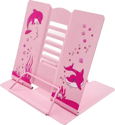 Produktbild von Leseständer, Buchstützen Buchständer Verstellbar für Kind Faltbar Metall Tablette Buchständer für Küche Arbeitszimmer Büro Schule Kochbuchständer (Rosa)
