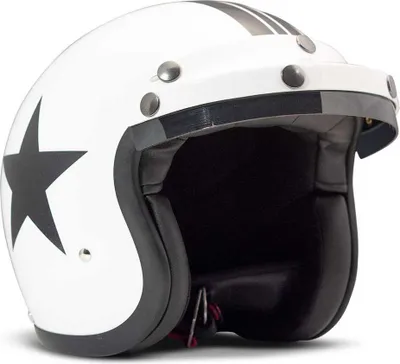 Image de Visière frontale Off Road avec 3 boutons blancs pour le casque DMD Vintage Seventyfive Racer