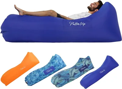 Produktbild von Tragbarer aufblasbarer Liegestuhl Luftsofa Ergonomisch Hellblau