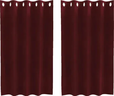 Produktbild von vidaXL Verdunkelungsvorhänge 2 pcs Weinrot 140 x 140 cm Samt