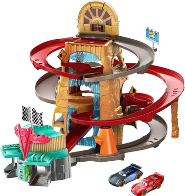 Produktbild von Disney Pixar Cars Radiator Springs Gebirgsrennen Spielset mit zwei Fahrzeugen
