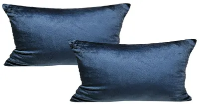 Produktbild von JACK 2er Set Teddy Flausch Kissenhülle Kissenbezug Dekokissen flauschig kuschlig weich, Farbe:Blau, Größe:30 x 50 cm