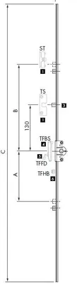 Produktbild von AUBI Getriebe mittig GM311 FFH 600-900 mm AGMK3110-100040 A3001 Rollzapfen