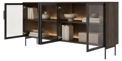 Produktbild von Hapa - Anrichte, 181x39x83h cm, Nussbaum Braun, 2 Regale