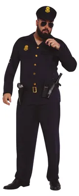 Produktbild von Polizistenkostüm für Herren in Übergröße blau-goldfarben - XL (54-56)